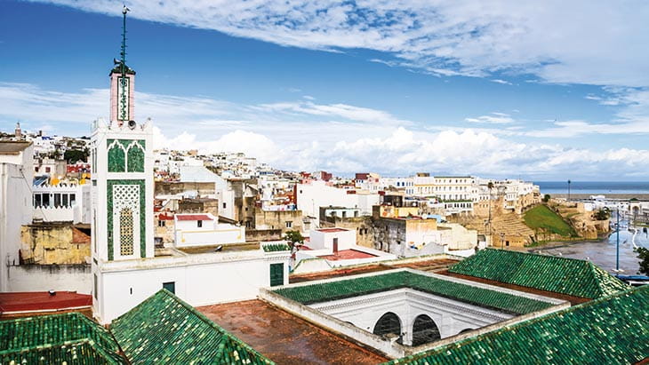 The emerald green rooftops of Tangier